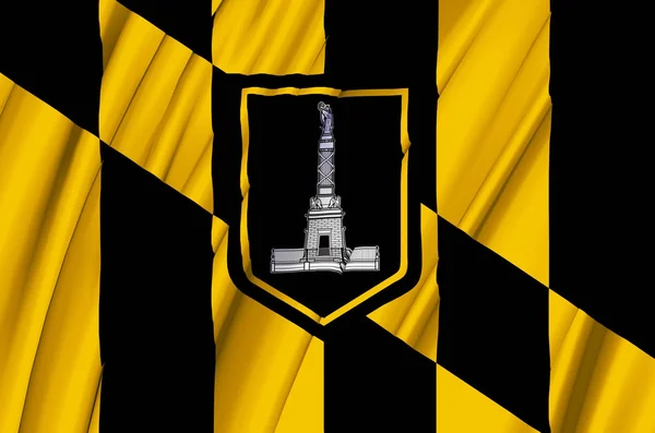 Baltimore City zwaaiende vlag illustratie. — Stockfoto