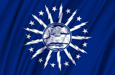 Buffalo New York bayrak illüstrasyon sallayarak.