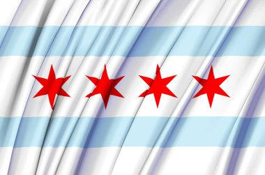 Chicago bayrak illüstrasyon sallayarak.
