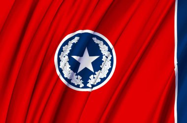 Chattanooga dalgalı bayrak illüstrasyon.