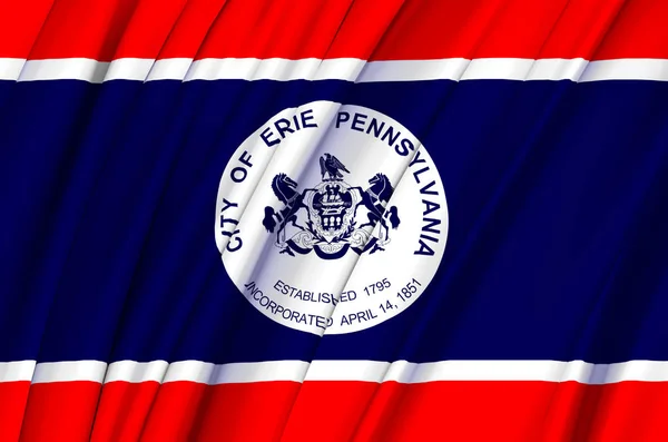 Erie Pennsylvania bayrak illüstrasyon sallayarak.