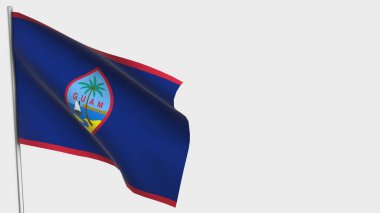 Guam 3d bayrak direğinde sallıyor.