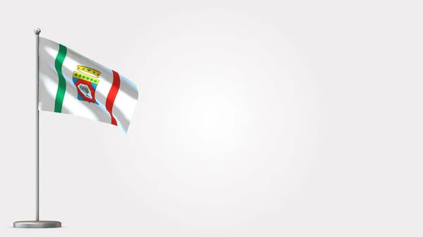 Apulia 3d integető zászló illusztráció zászlórúdra. — Stock Fotó