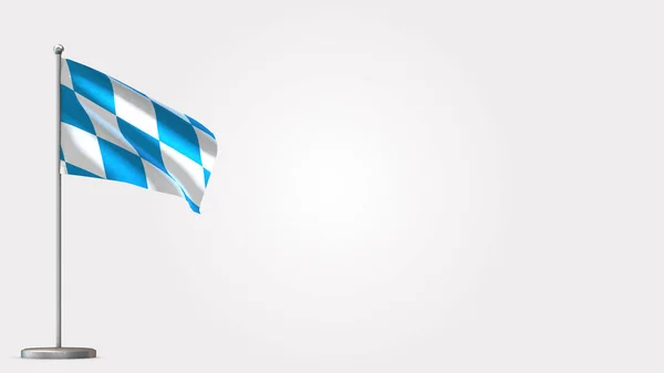 Флагшток Баварии 3D с изображением флага . — стоковое фото
