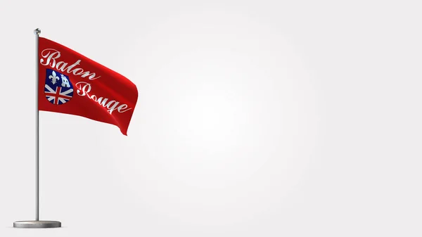 Baton rouge 3D Fahnenschwenken Illustration auf Fahnenmast. — Stockfoto