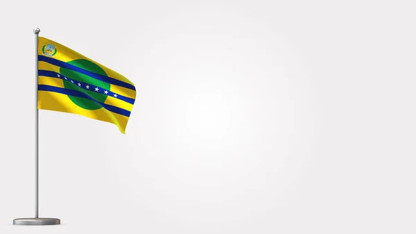 Bolivar Venezuela 3D acenando ilustração bandeira no mastro da bandeira . — Fotografia de Stock