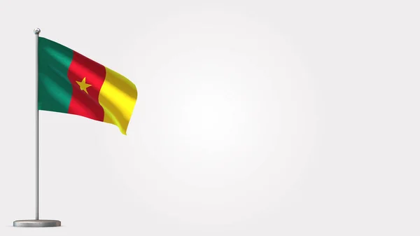 Burkina Faso 3d розмахує ілюстрацією прапора на флагштоку. — стокове фото