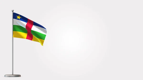 Kamerun 3D Fahnenschwenken Illustration auf Fahnenmast. — Stockfoto