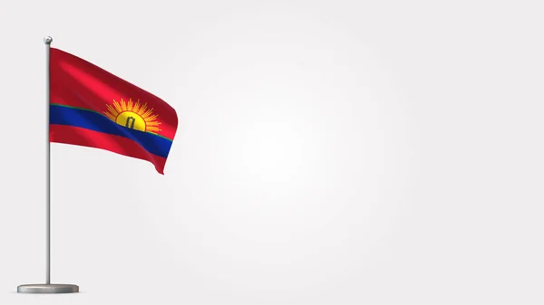 Carabobo Venezuela 3D viftande flagga illustration på flaggstång. — Stockfoto