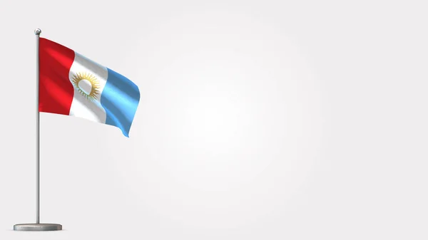 Cordoba 3d розмахуючи прапором ілюстрація на флагштоку. — стокове фото