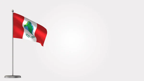 Cumberland Head 3D sventola bandiera illustrazione su pennone . — Foto Stock