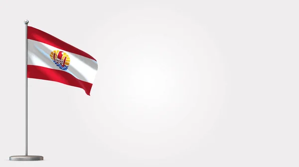 프랑스령 폴리네시아 3D 편대 위에서 깃발흔들기 삽화. — 스톡 사진