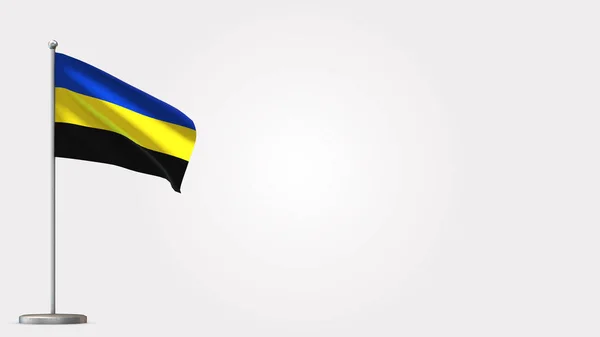 Illustration de drapeau ondulant 3D Gelderland sur mât de drapeau . — Photo