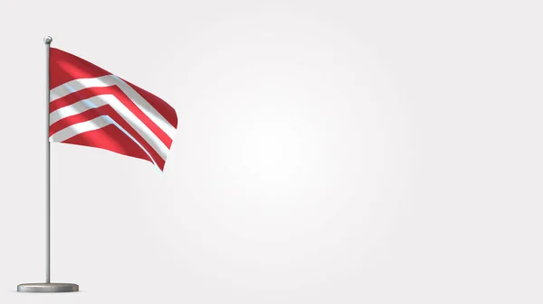 Glamorgan 3D sventola bandiera illustrazione su pennone . — Foto Stock