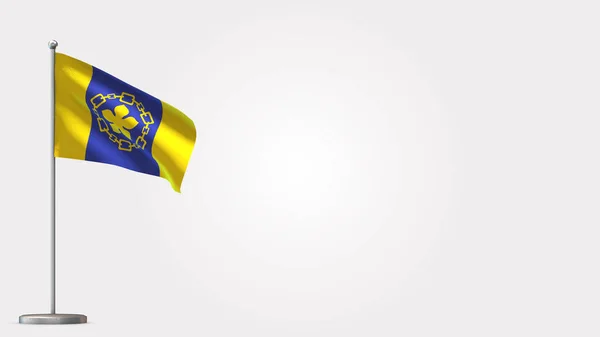 Гамильтон 3D иллюстрация флага на флагштоке . — стоковое фото