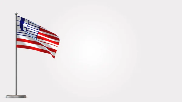 Lethbridge 3d розмахуючи прапором ілюстрація на флагштоку. — стокове фото
