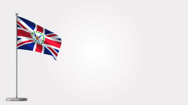 Lieutenant-Governor Of Nova Scotia 3D waving flag illustration on flagpole. — Stock Photo, Image