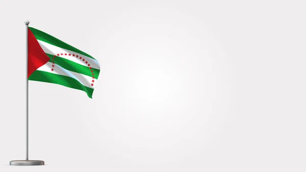 Manabi Ekvador 3d bayrak direğinde sallanıyor.