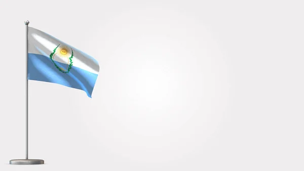 Mendoza 3D mávání vlajky ilustrace na stožáru. — Stock fotografie