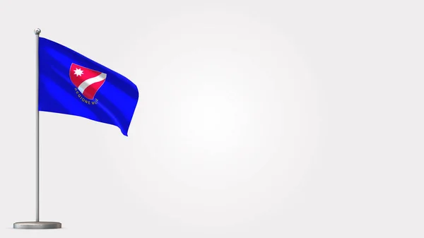 Molise 3D acenando ilustração bandeira no mastro . — Fotografia de Stock