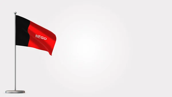 Illustration du drapeau ondulant Paraiba 3D sur mât de drapeau . — Photo