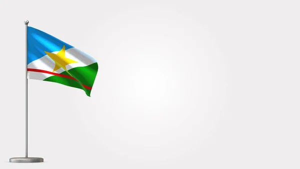 Roraima 3d flaggenschwenkende Illustration auf Fahnenmast. — Stockfoto