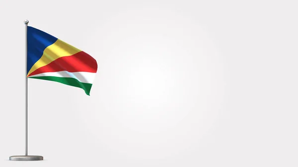 Sao Tome And Principe 3d розмахуючи прапором ілюстрація на флагштоку. — стокове фото