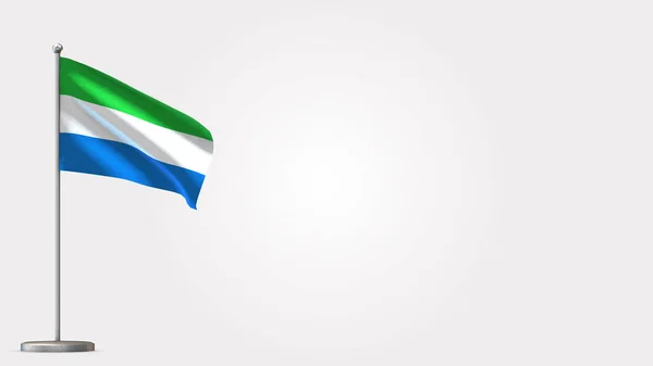 Senegal 3D waving flag illustration on flagpole. — Stock Photo, Image