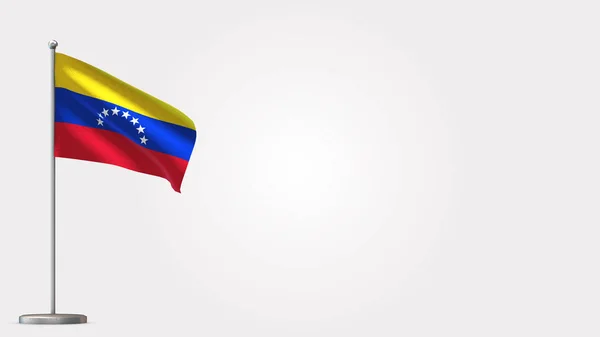 Venezuela 3d zwaaiende vlag illustratie op vlaggenmast. — Stockfoto