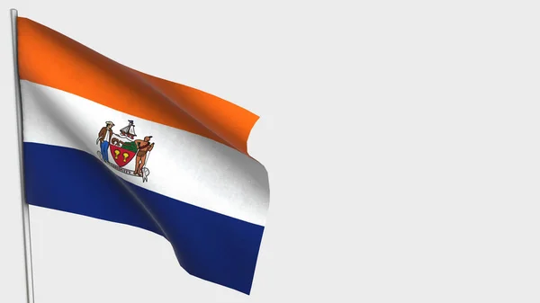 Albany New York 3D sventola bandiera illustrazione su pennone . — Foto Stock
