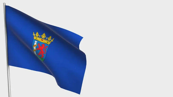 Badaroz 3D acenando ilustração bandeira no mastro . — Fotografia de Stock