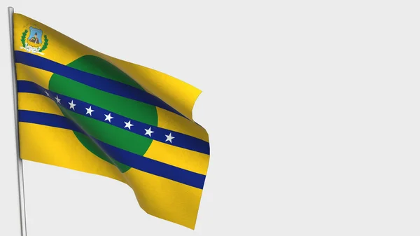 Bolivar 3D acenando ilustração bandeira no mastro da bandeira . — Fotografia de Stock