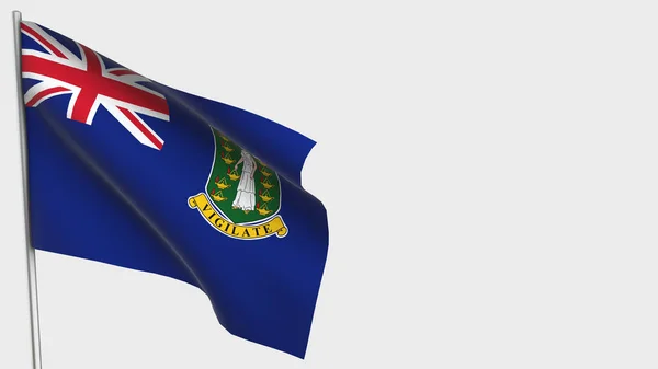 İngiliz Virjin Adaları bayrak direğinde 3D dalgalanan bayrak çizimi. — Stok fotoğraf