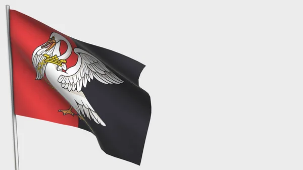 Buckinghamshire 3d integető zászló illusztráció zászlórúdra. — Stock Fotó