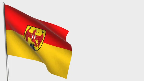 Burgenland 3d zwaaiende vlag illustratie op vlaggenmast. — Stockfoto