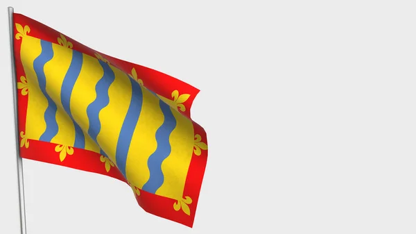 Cambridgeshire 3d integető zászló illusztráció zászlórúdra. — Stock Fotó