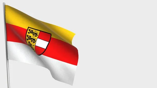 Kärnten 3D viftande flagga illustration på flaggstång. — Stockfoto