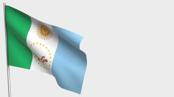 Иллюстрация флага Chaco 3D на флагштоке . — стоковое фото