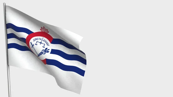 Cincinnati Ohio 3d розмахуючи прапором ілюстрація на флагштоку. — стокове фото