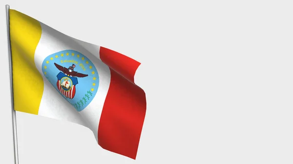 Columbus Ohio 3D acenando ilustração bandeira no mastro . — Fotografia de Stock