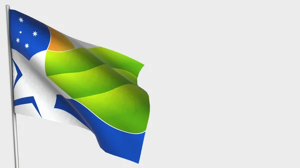 Coquimbo 3D viftende flagg illustrasjon på flaggstang . – stockfoto
