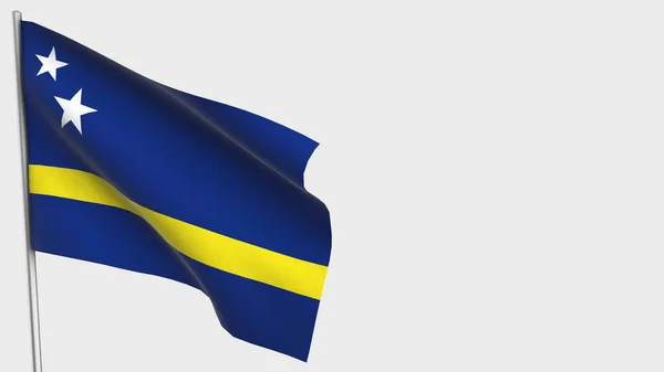 Curacao 3d bayrak direğinde sallanıyor.