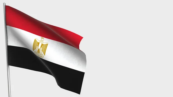 Egypte 3d zwaaiende vlag illustratie op vlaggenmast. — Stockfoto