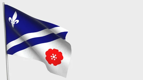 Franco Albertains Ilustración de bandera ondeante 3D en asta de bandera . — Foto de Stock