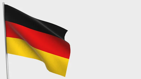 Размахивание флагом Германии 3D на флагштоке . — стоковое фото