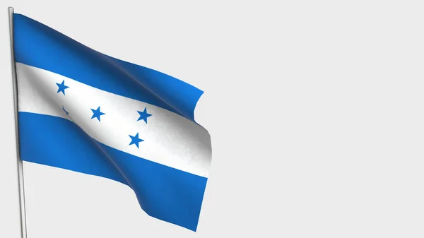 Honduras 3D acenando bandeira ilustração no mastro . — Fotografia de Stock