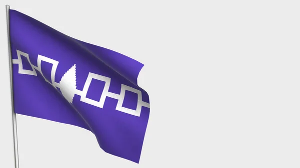 Iroquois Confederação 3D acenando ilustração bandeira no mastro . — Fotografia de Stock