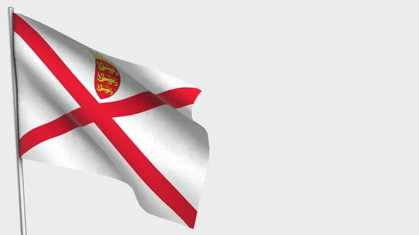 Jersey 3D acenando ilustração bandeira no mastro . — Fotografia de Stock