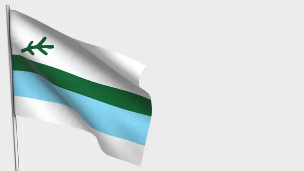 Λαμπραντόρ 3d κυματίζει σημαία εικονογράφηση σε κοντάρι. — Φωτογραφία Αρχείου