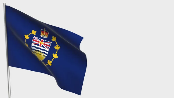 Tenente-Governador da Colúmbia Britânica 3D acenando ilustração bandeira no mastro . — Fotografia de Stock